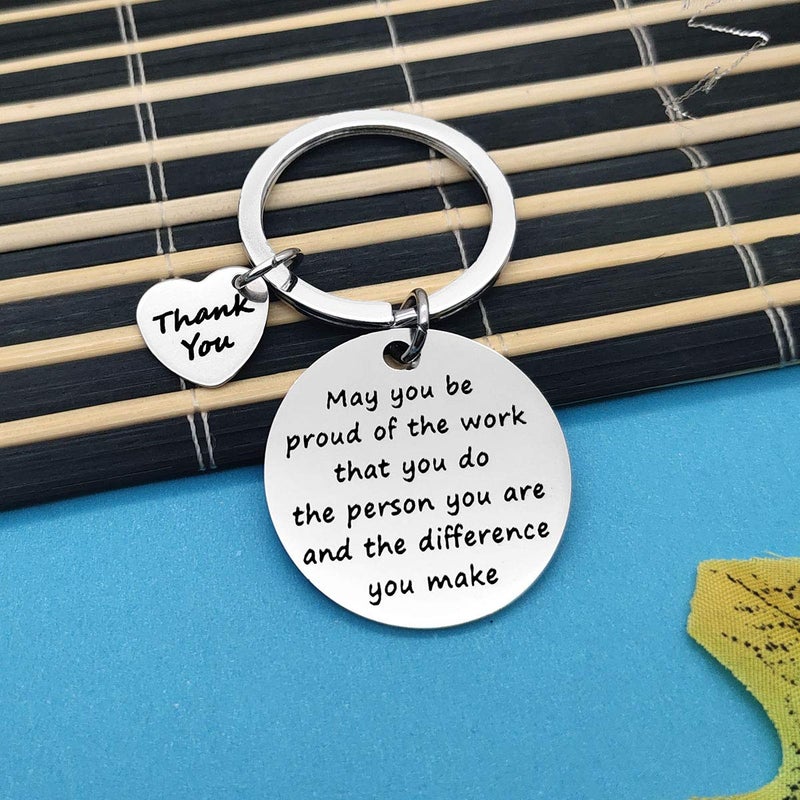 Xiahuyu Thank You Gifts Appreciation Keychain Make a Difference Keychain Thank You Gift for Employee Coworker Volunteer Social Worker Appreciation Gifts for Nurse Mentor Teacher Gift - Image 3